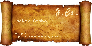 Hacker Csaba névjegykártya